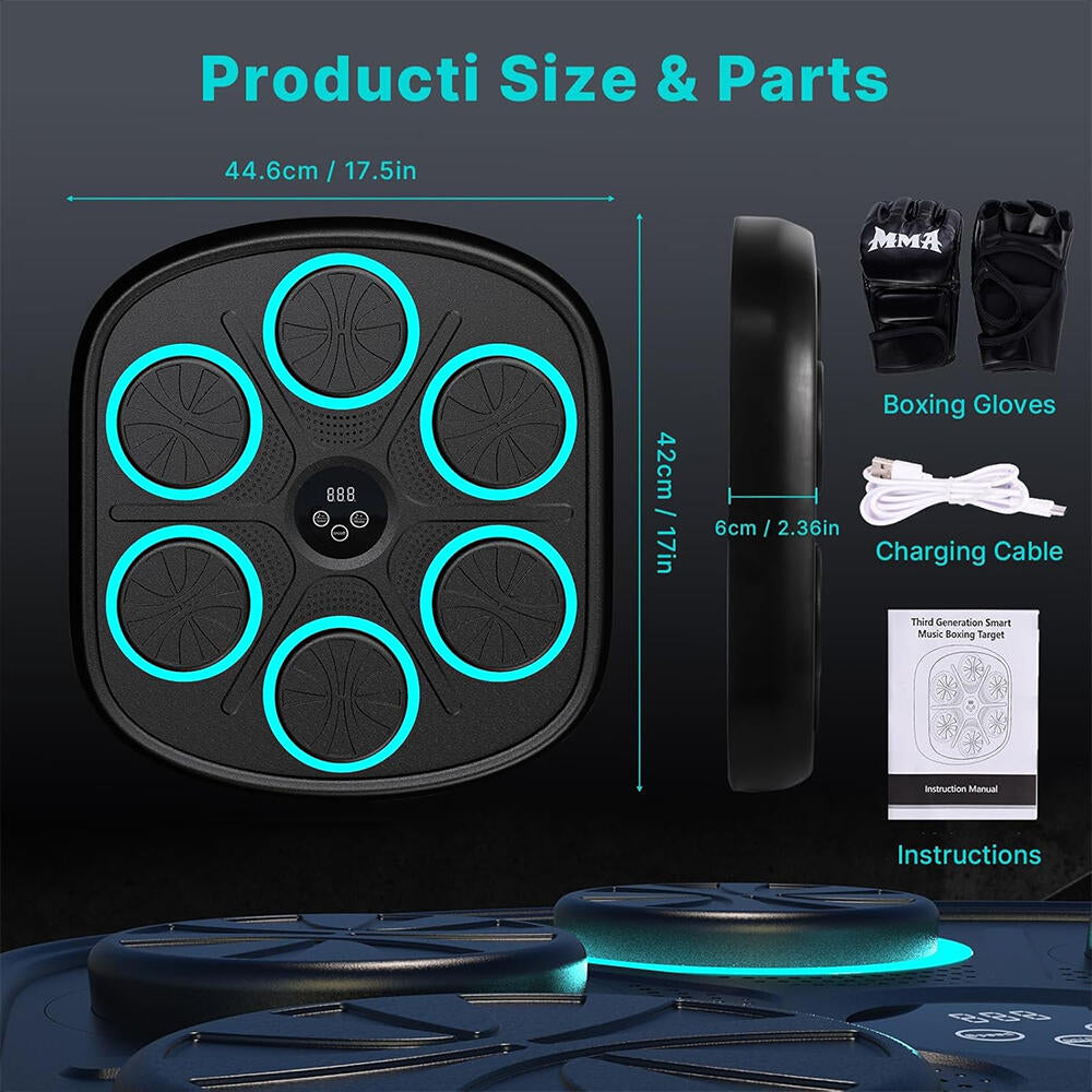 Máquina de boxeo inteligente con guantes de boxeo 3.0 tobillera de Compresión y Masajeador de pies de Regalo